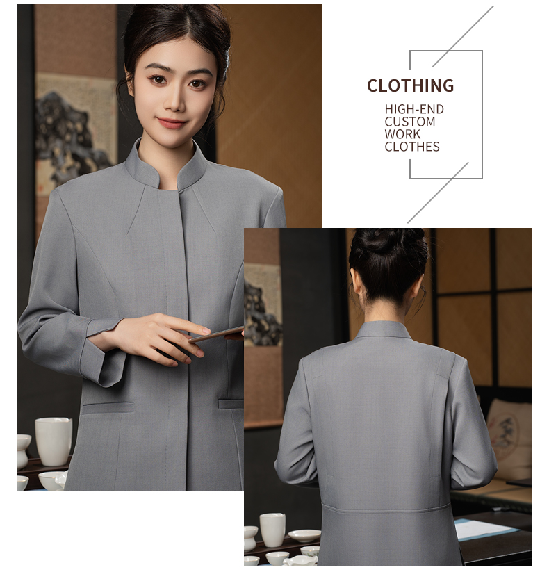 High-end stand-up collar waiter work clothes H20-C24-697