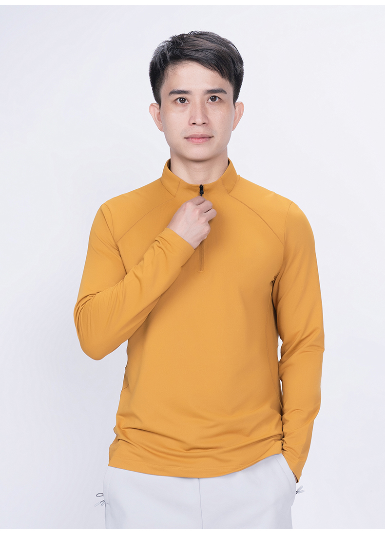 210g4D bay pattern jacquard long sleeve T-shirt KD4-88153