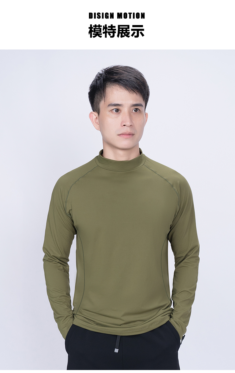 250g Cool Wheat Double Skin Polished Long Sleeve T-shirt KD4-88168