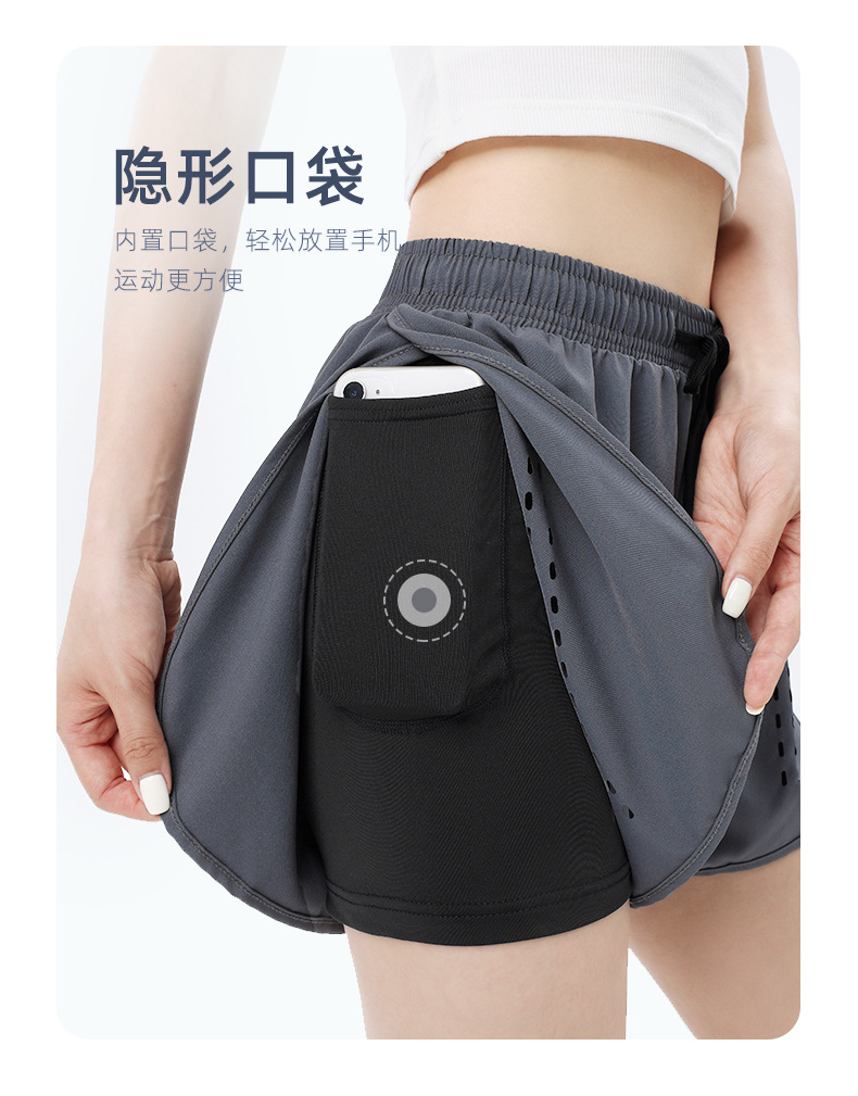 Four-sided stretch anti-exposure breathable sports women shorts 176-B2208