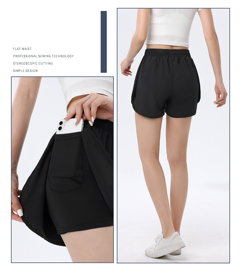 Four-sided stretch anti-exposure breathable sports women shorts 176-B2208