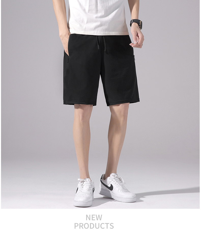 Quick-drying elastic pocket zipper drawstring sports shorts KD2-RZ021