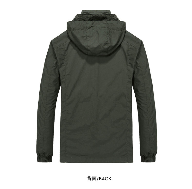 Outdoor men windproof jacket with detachable hood KC1-8689