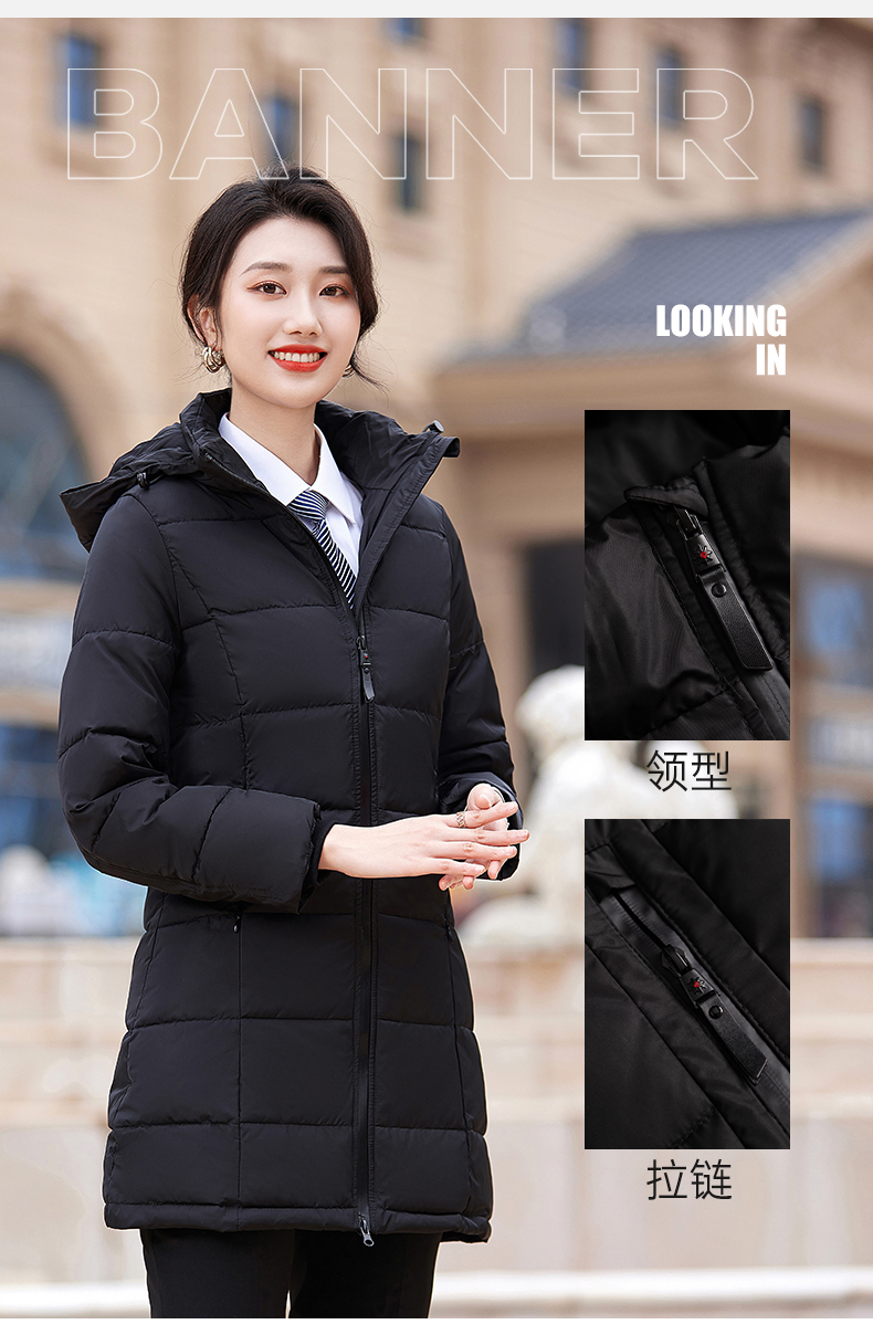 Business thick down jacket mid-length women model DY7-252 women model