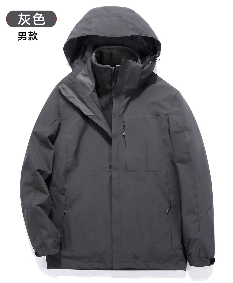 Thickened fleece lining three-in-one jacket T03-C21530 for men