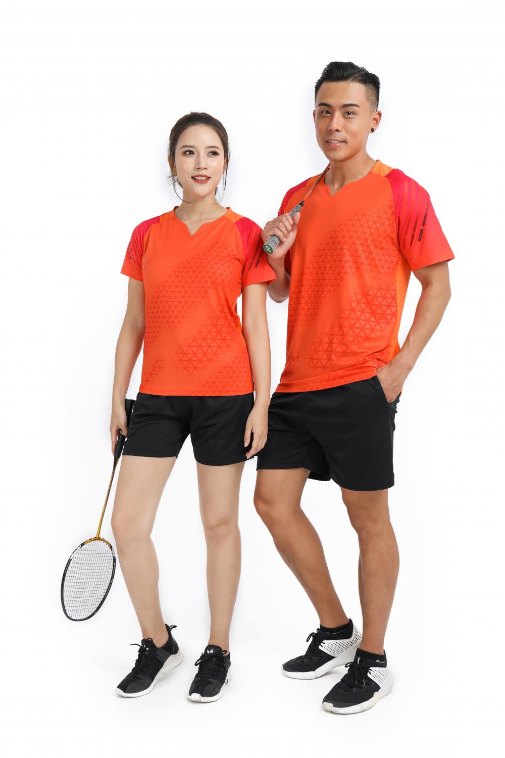 Polyester-spandex pinhole fabric V-neck outdoor sports short-sleeved top GB8-2903 for women