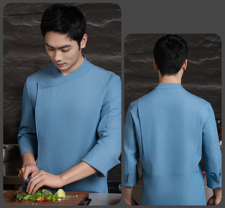 Imitation denim long sleeve chef uniform H20-C24-5079