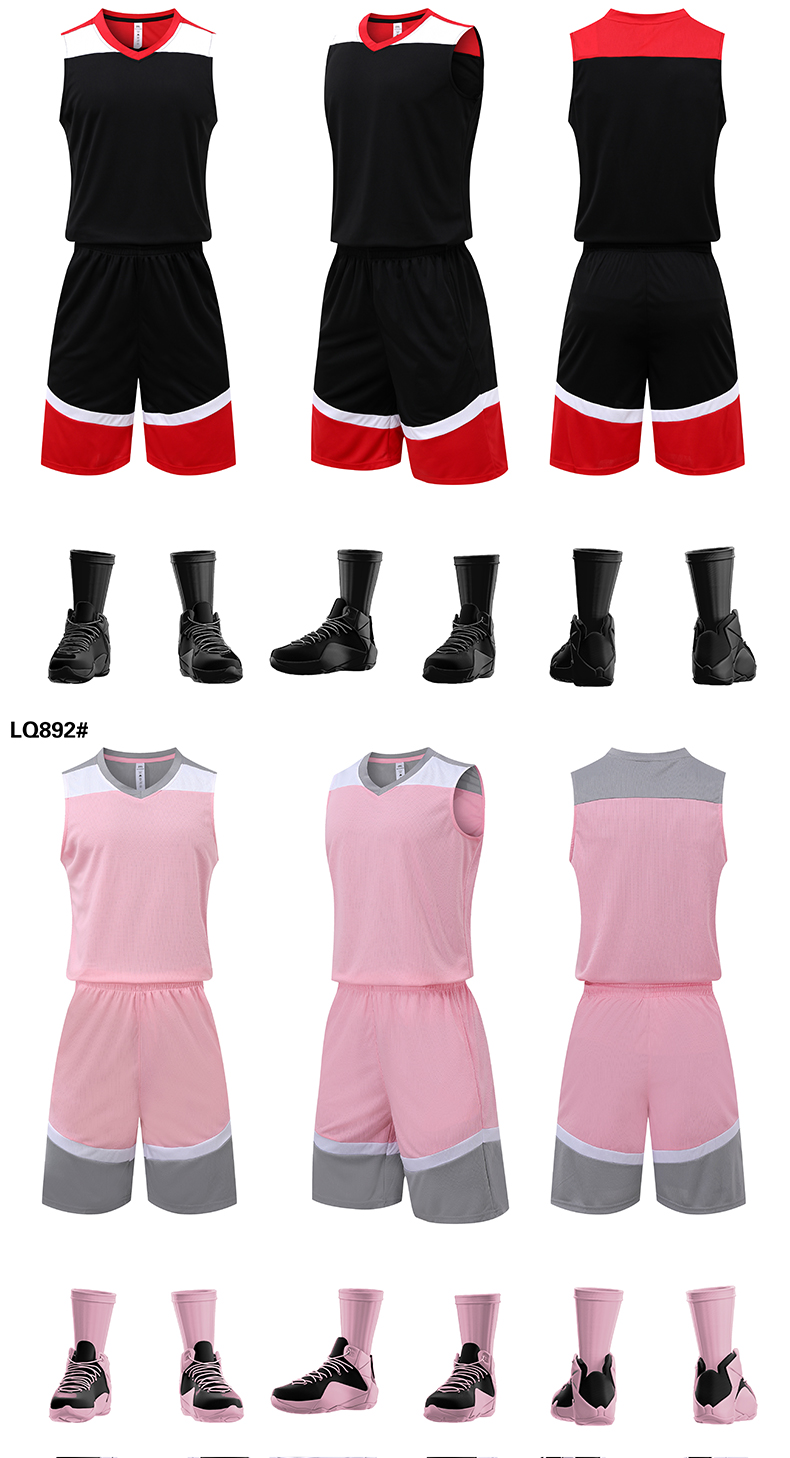 Color matching breathable sports basketball suit G13-892