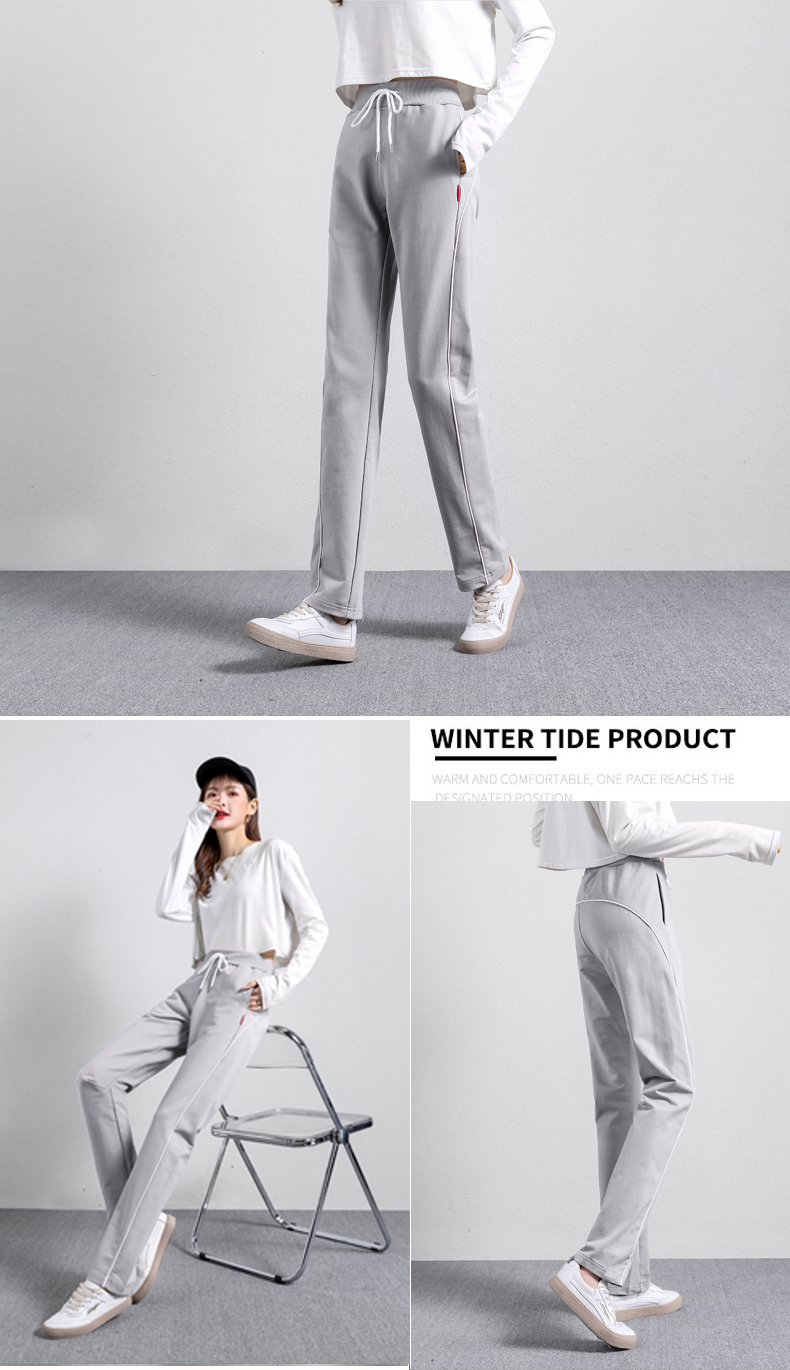 Straight striped loose sports casual trousers for women G32-908