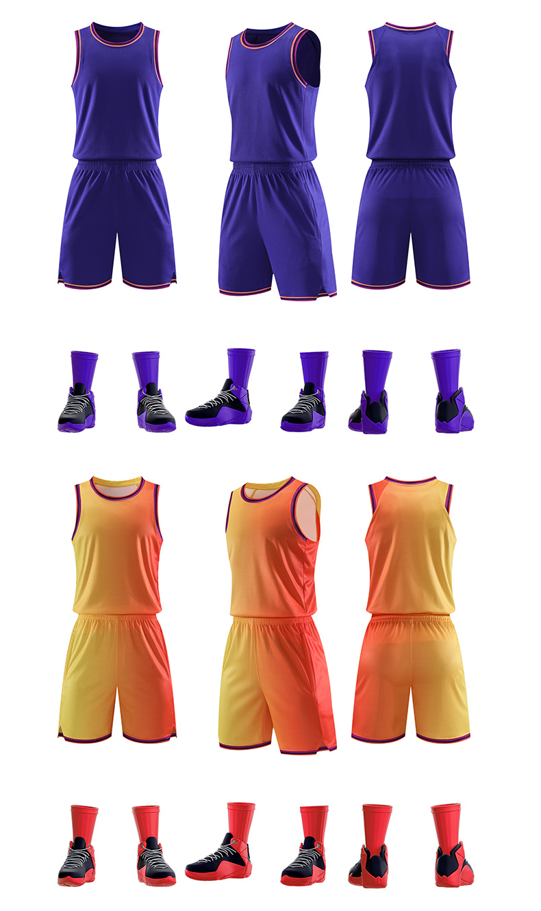 Gradient competition quick-drying basketball uniform suit YA-8613