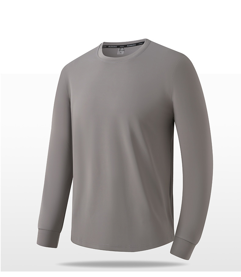 220g Cool Running Silk Solid Color Long Sleeve T-shirt KD4-51287