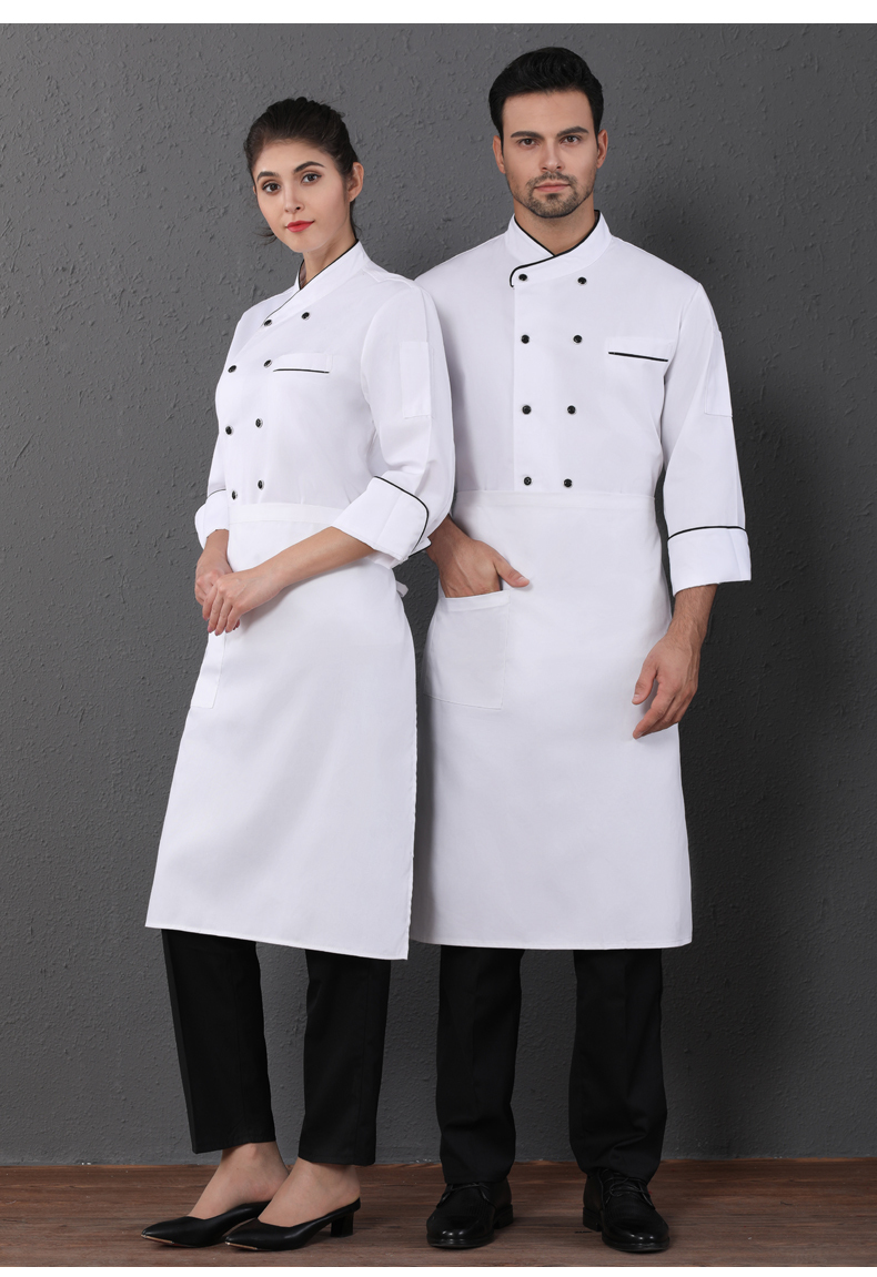 Hemmed long-sleeved chef top H12-C0202010