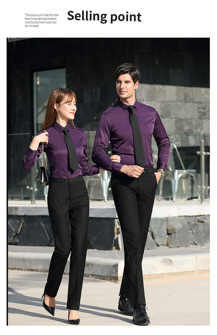 Professional plain solid color long-sleeved shirt DQ1-9801 men