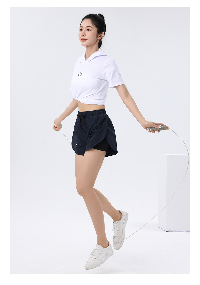 Four-sided stretch anti-exposure breathable sports women shorts 176-B2208