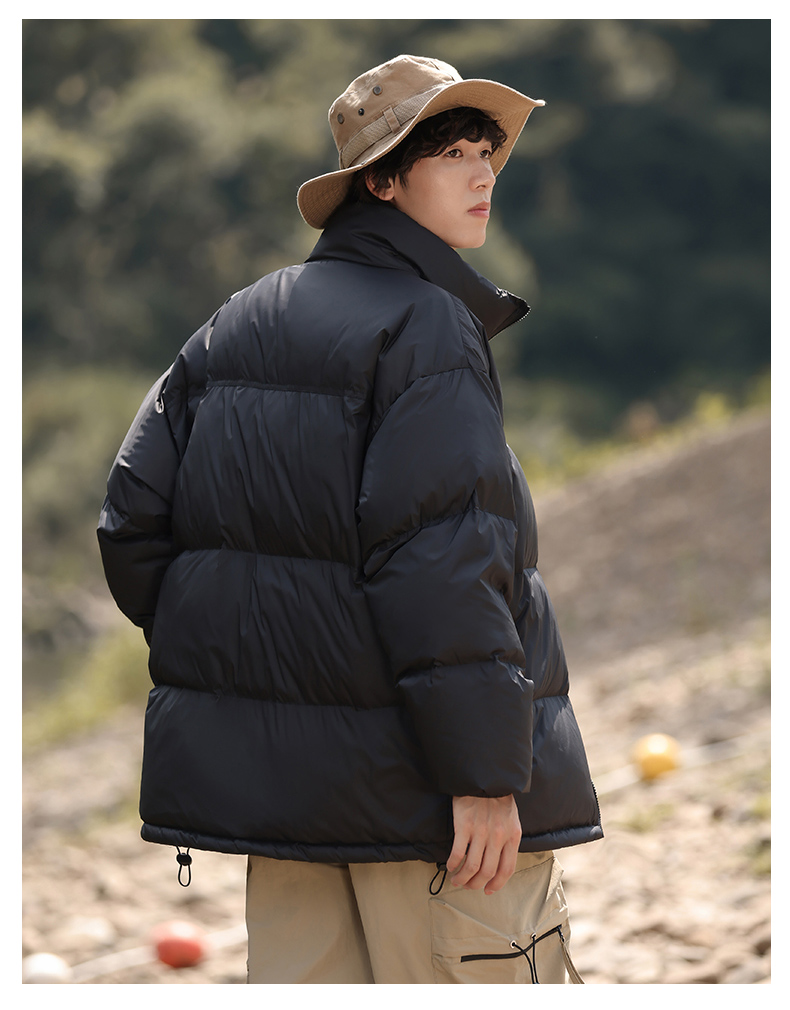 New national standard 90 white duck down color matching stand collar down jacket couple thickened bread coat KA2-8601F