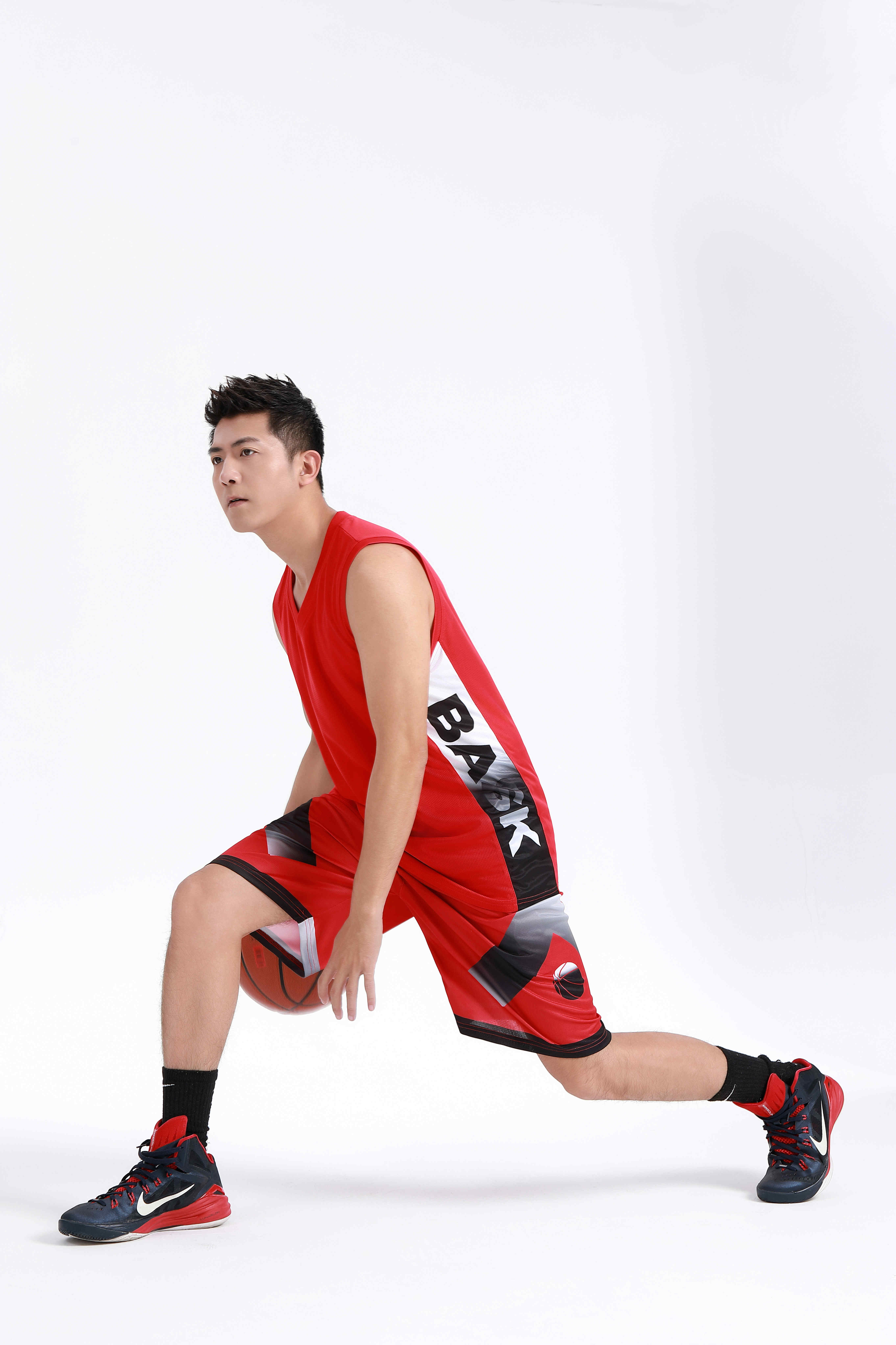 Side printed letters basketball uniform suit adult GY6-8450