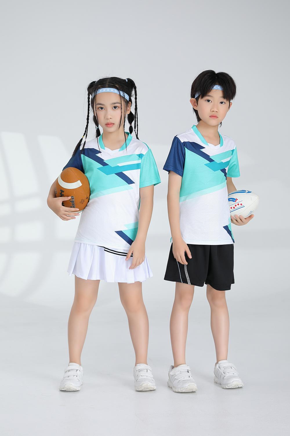 Polyester-spandex jacquard sports quick-drying training suit badminton suit 120-1895 children