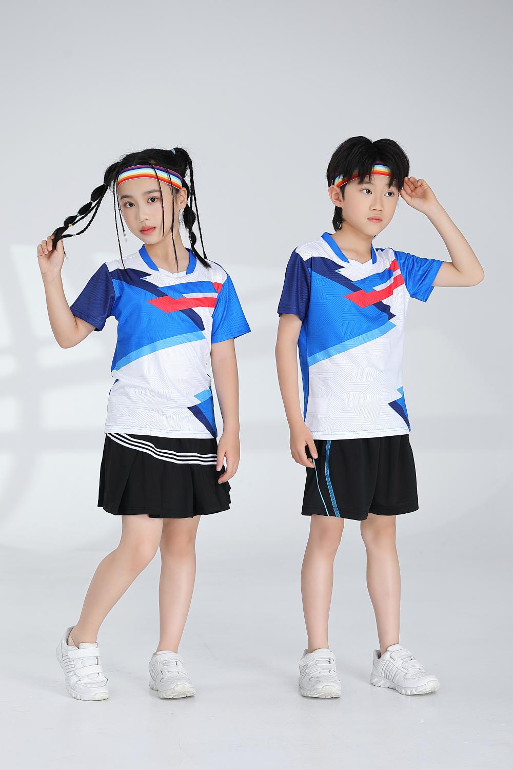 Polyester-spandex jacquard sports quick-drying training suit badminton suit 120-1895 children