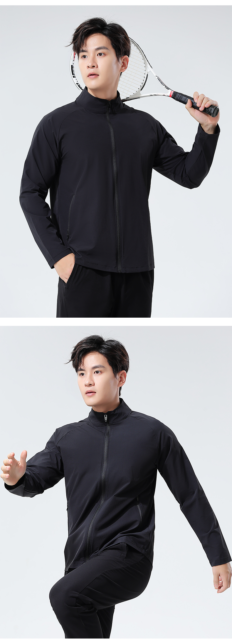 Long-sleeved sports jacket men quick-drying stand-up collar jacket G19-3018