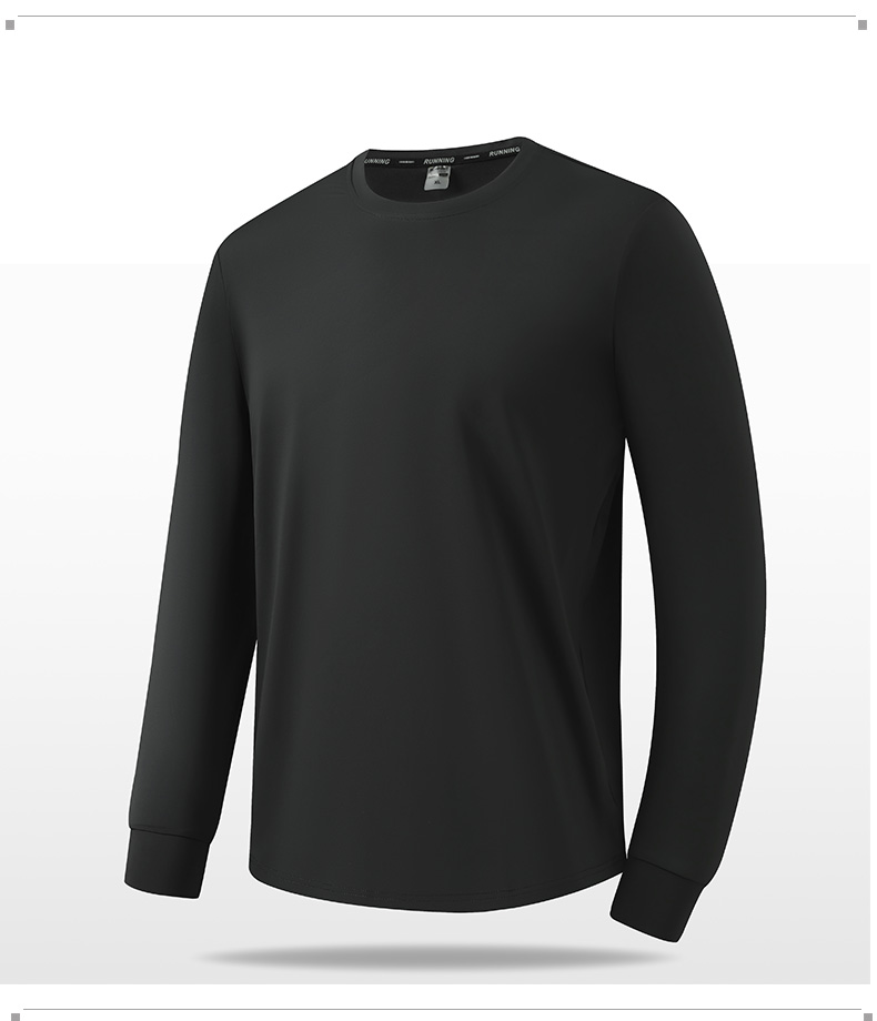 220g Cool Running Silk Solid Color Long Sleeve T-shirt KD4-51287