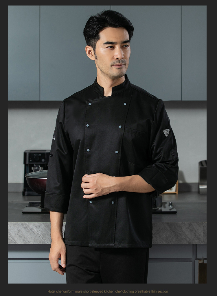 Not easy to fade and high temperature resistant hotel restaurant chef uniform H12-New Cooking