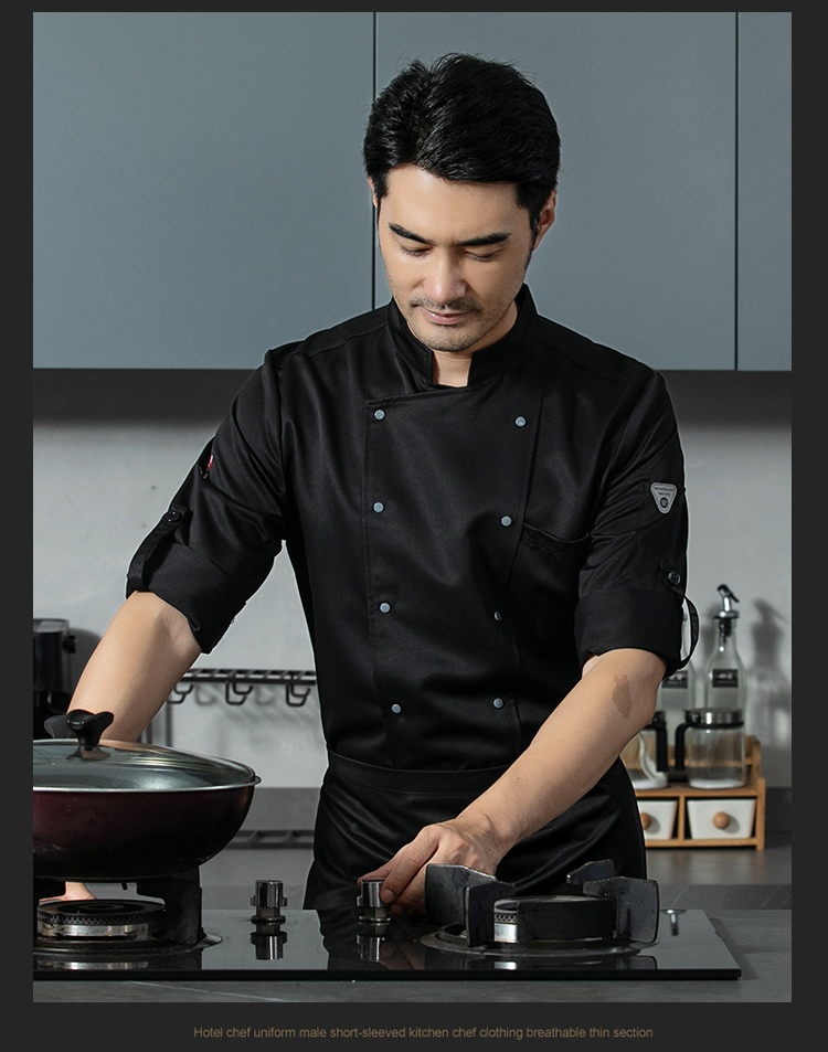 Not easy to fade and high temperature resistant hotel restaurant chef uniform H12-New Cooking