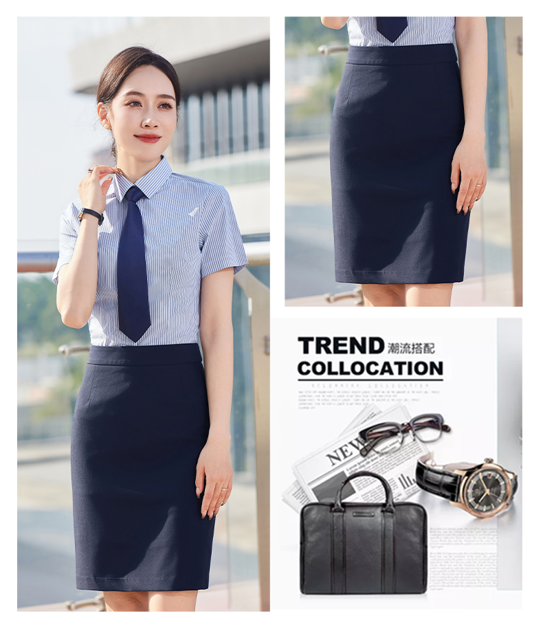 Business workplace white-collar casual short-sleeved shirt DY1-TL021 short-sleeved shirt female V-neck