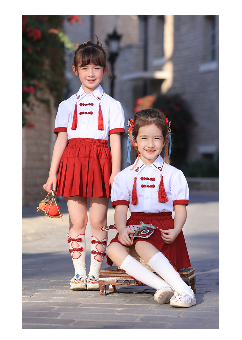 Soft and comfortable Chinese style small lapel school uniform suit 168-6962