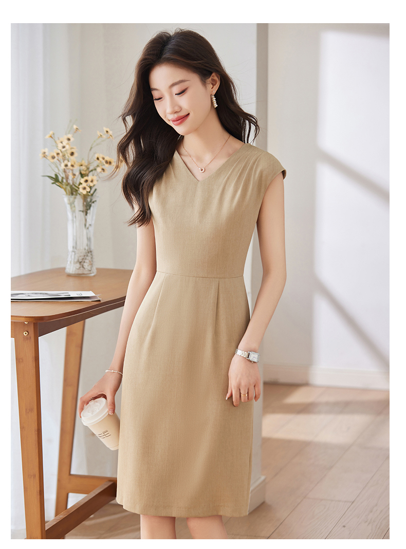 Pleated design soft and comfortable slim fit fashionable commuter dress DB1-209