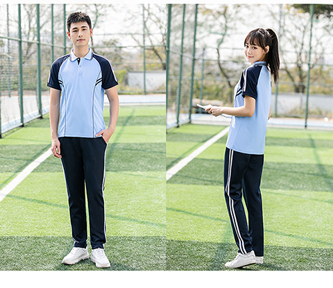 Quality line school uniform class uniform short-sleeved lapel suit KI2-580 top