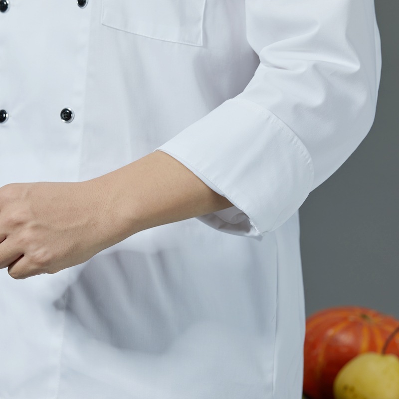 Double-breasted cross-collar restaurant long-sleeved chef uniform B05-2021 long sleeve