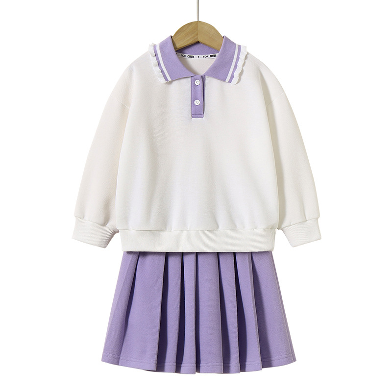 Children lace POLO pleated skirt D31-281