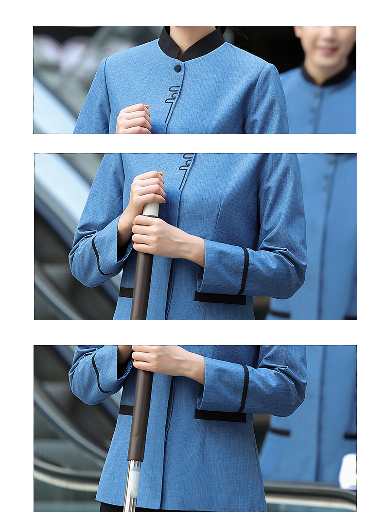 Chinese style classical pattern long-sleeved cleaning work clothes H14-UU cleaning long sleeves