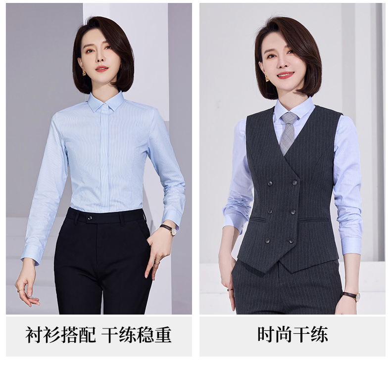 Double-breasted business striped suit jacket 81-8966 double-breasted women suit