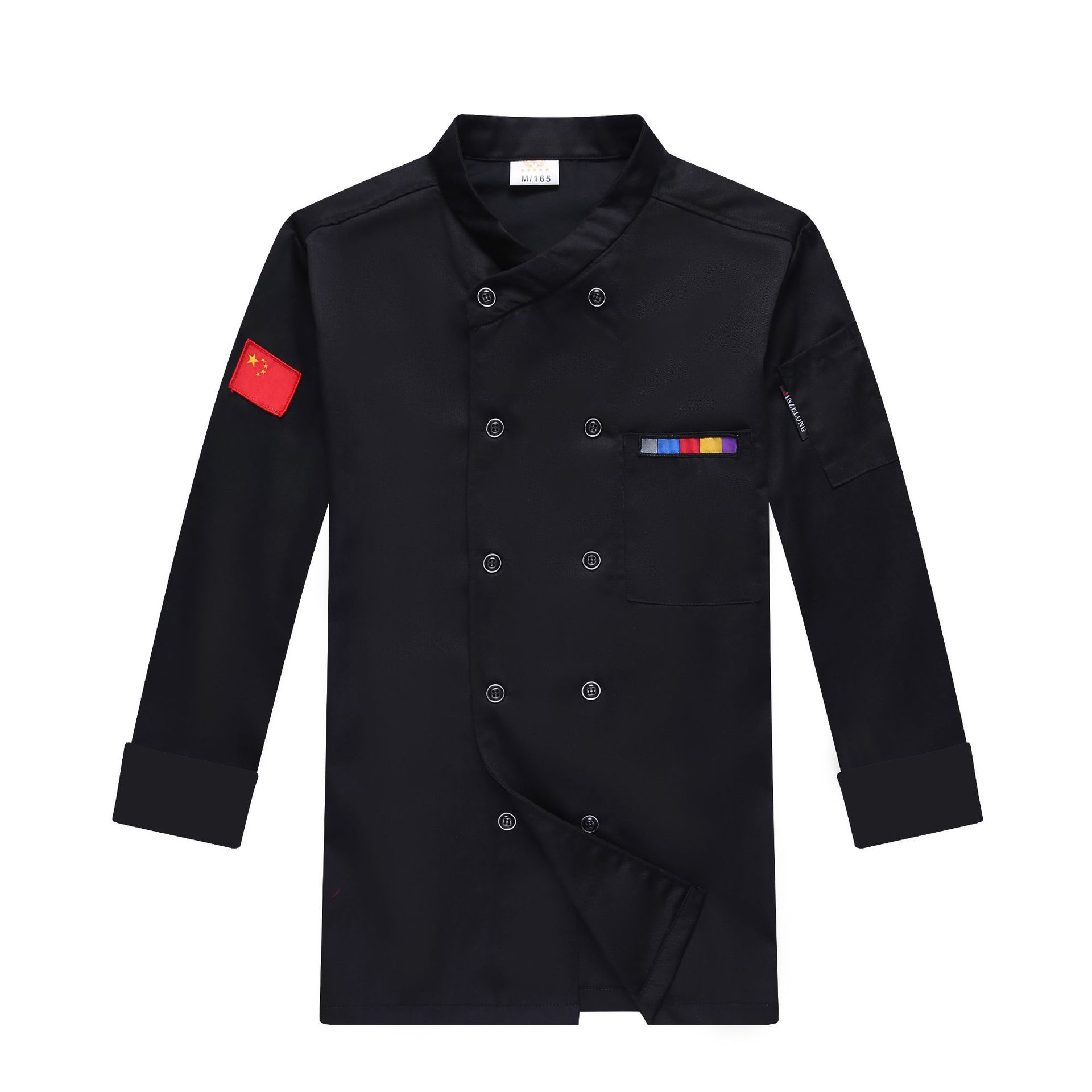 Double-breasted cross-collar restaurant long-sleeved chef uniform B05-2021 long sleeve