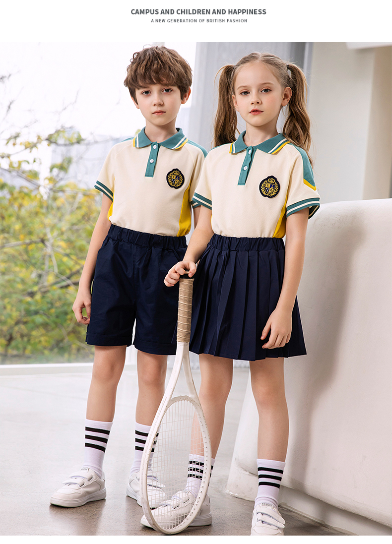 British style new middle and primary school long sleeve class uniform school uniform set 215-9095 (including badge)