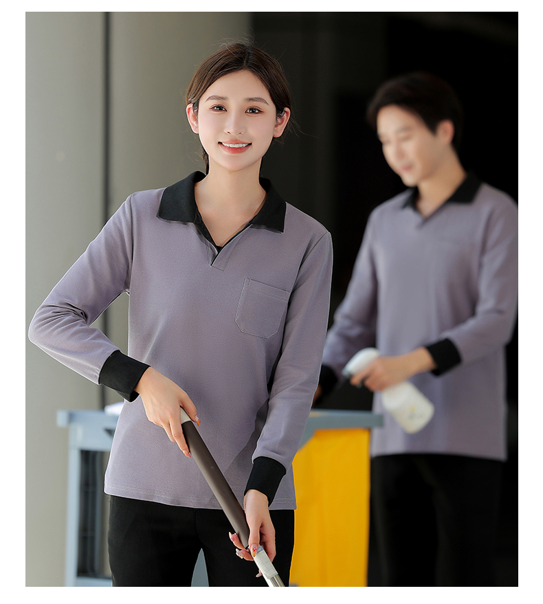 T-shirt cleaning long-sleeved cleaning clothes work clothes H14-MYc23008-10