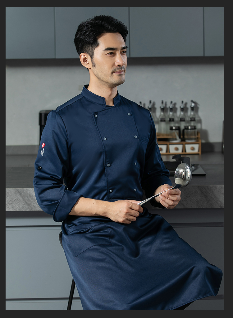 Not easy to fade and high temperature resistant hotel restaurant chef uniform H12-New Cooking