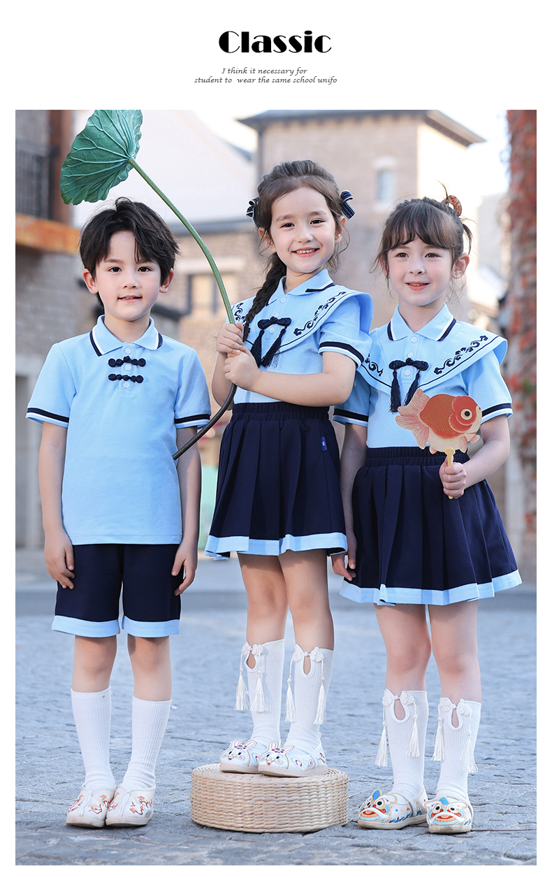 Comfortable and soft small cape design school uniform suit 168-6961