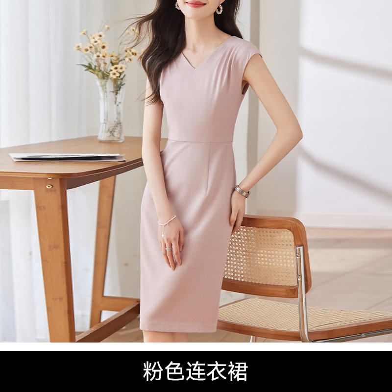 Pleated design soft and comfortable slim fit fashionable commuter dress DB1-209