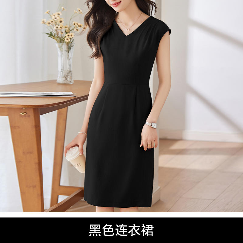 Pleated design soft and comfortable slim fit fashionable commuter dress DB1-209