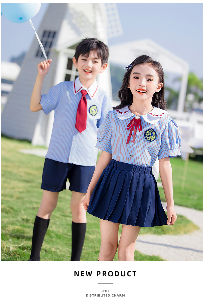 Striped color lapel fashionable campus uniform suit 215-901