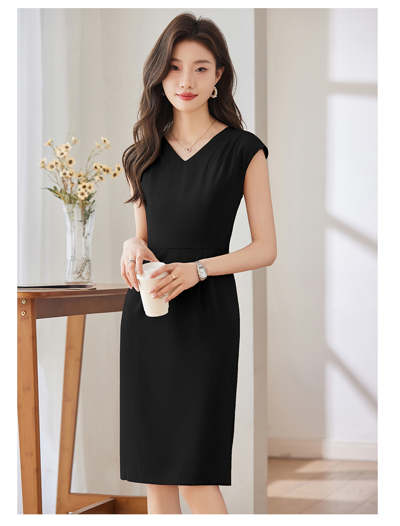 Pleated design soft and comfortable slim fit fashionable commuter dress DB1-209