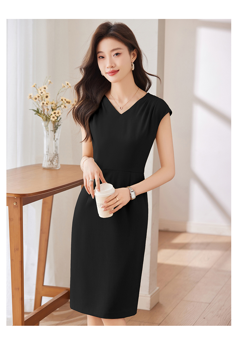 Pleated design soft and comfortable slim fit fashionable commuter dress DB1-209