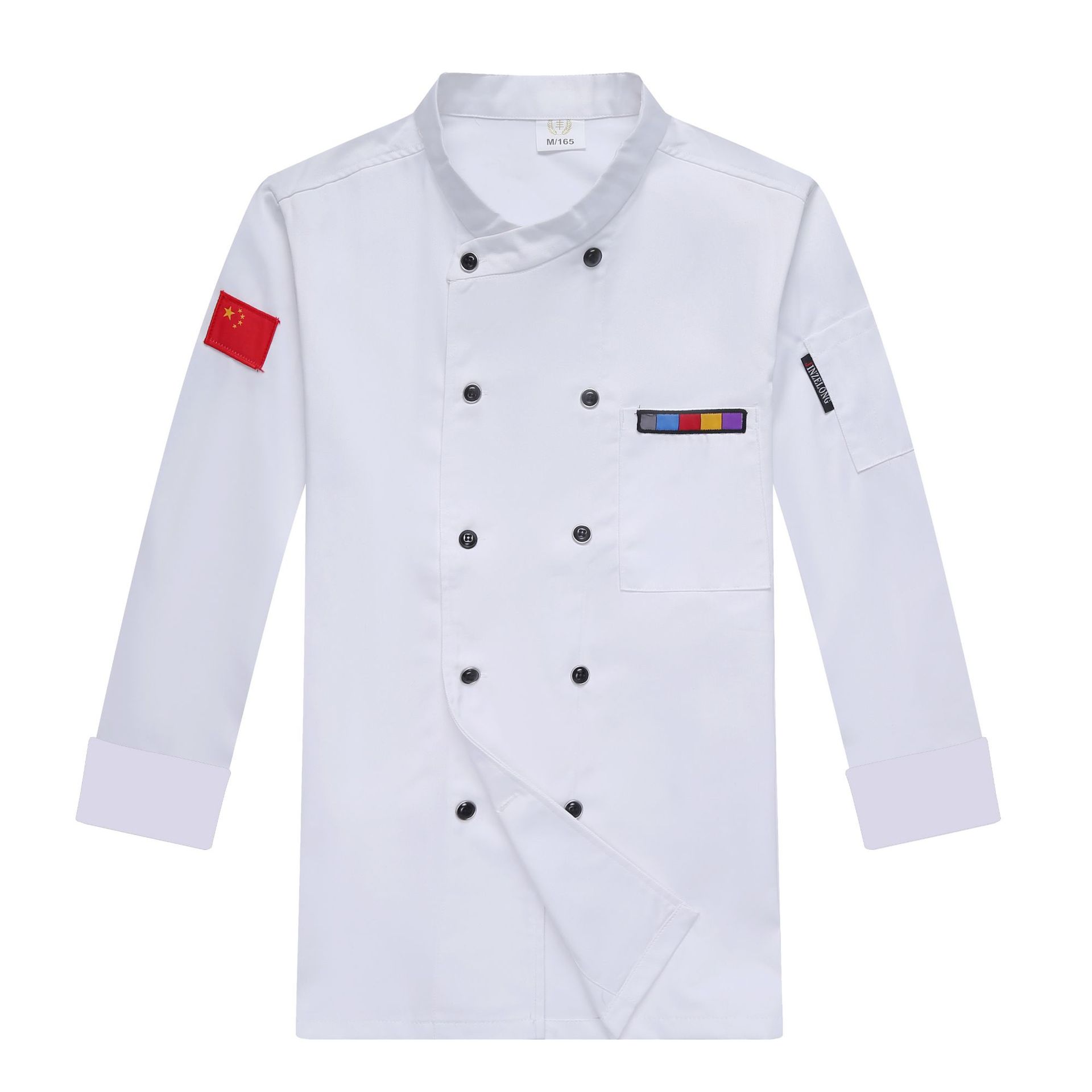 Double-breasted cross-collar restaurant long-sleeved chef uniform B05-2021 long sleeve