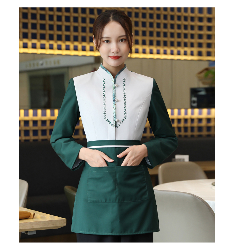 Double-winged long-sleeved waiter work clothes H02-21LY183-185