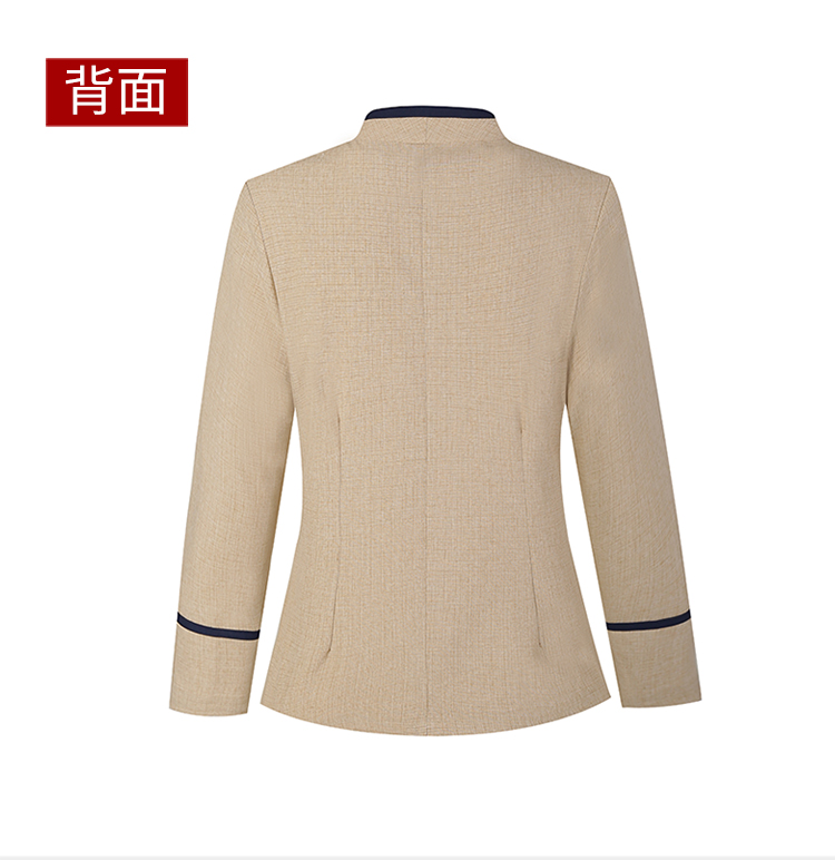 Chinese knot V-neck housekeeping hotel cleaning long-sleeved work clothes for men and women H14-9813-9819