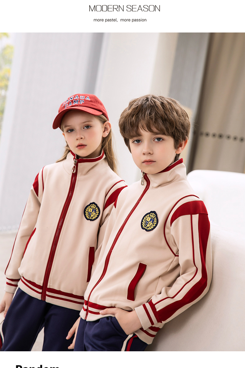 College style primary and secondary school long sleeve sports class uniform school uniform set 215-9097 (including badge)