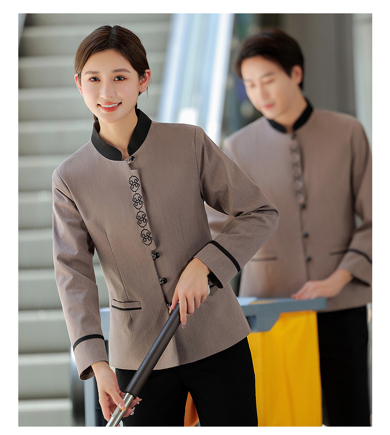 Sixi cleaning hotel chef uniform cleaning uniform long sleeve H14-MYc23016-18