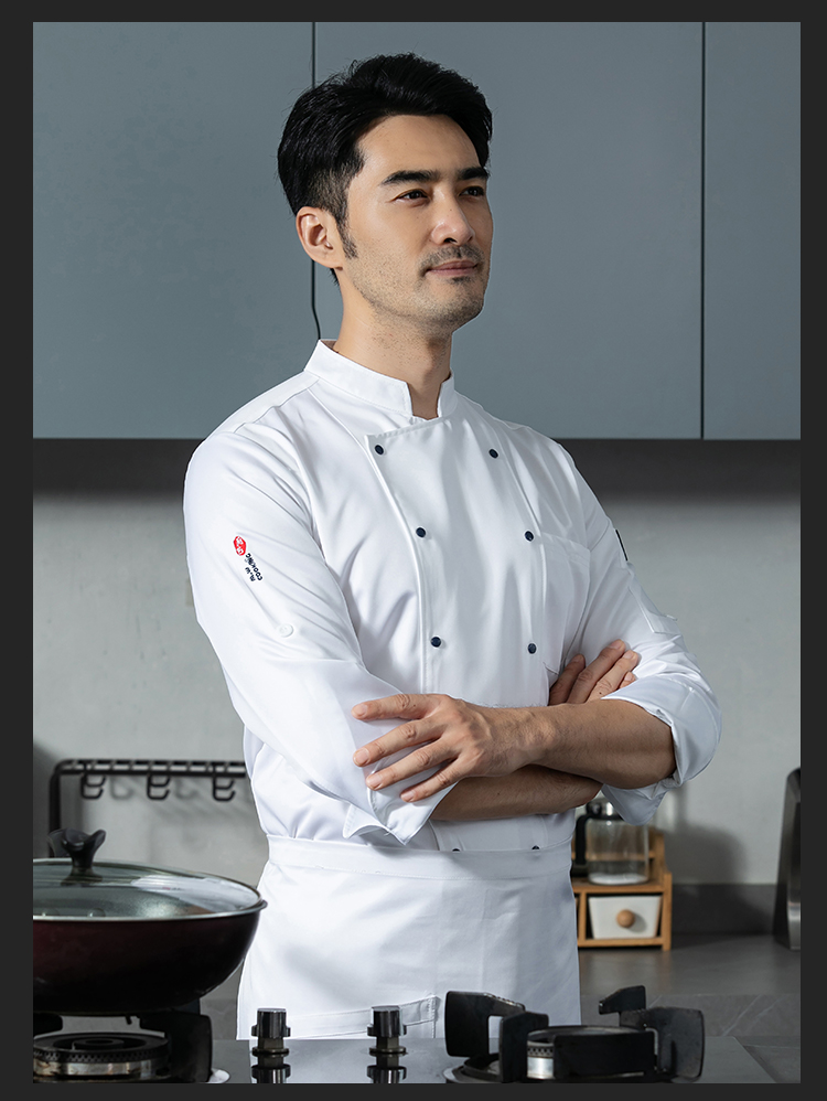 Not easy to fade and high temperature resistant hotel restaurant chef uniform H12-New Cooking